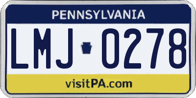 PA license plate LMJ0278
