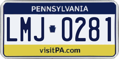 PA license plate LMJ0281