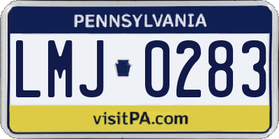 PA license plate LMJ0283