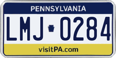 PA license plate LMJ0284