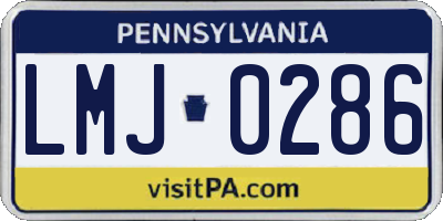 PA license plate LMJ0286