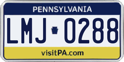 PA license plate LMJ0288