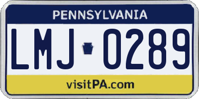PA license plate LMJ0289