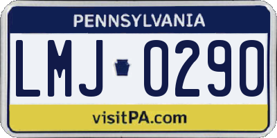 PA license plate LMJ0290