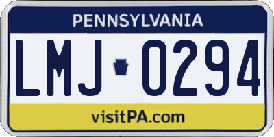 PA license plate LMJ0294
