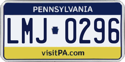 PA license plate LMJ0296