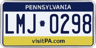 PA license plate LMJ0298