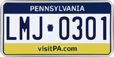 PA license plate LMJ0301