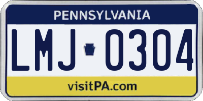 PA license plate LMJ0304