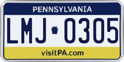 PA license plate LMJ0305