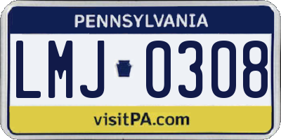 PA license plate LMJ0308