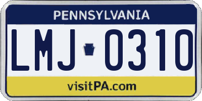 PA license plate LMJ0310