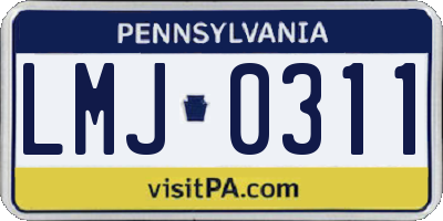 PA license plate LMJ0311