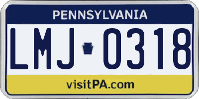 PA license plate LMJ0318
