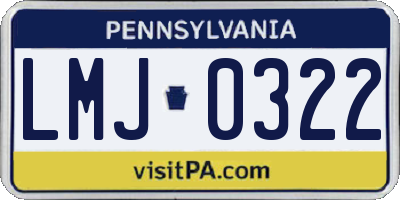 PA license plate LMJ0322