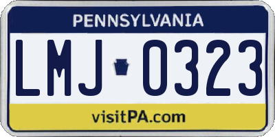 PA license plate LMJ0323