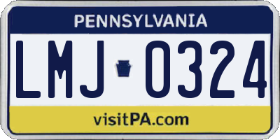PA license plate LMJ0324