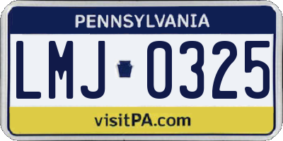 PA license plate LMJ0325