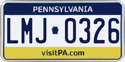 PA license plate LMJ0326