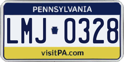 PA license plate LMJ0328