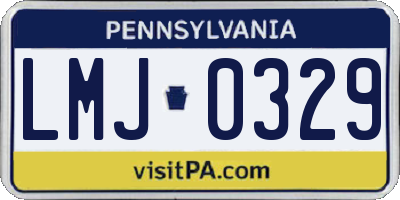 PA license plate LMJ0329