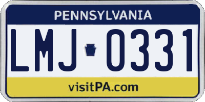 PA license plate LMJ0331