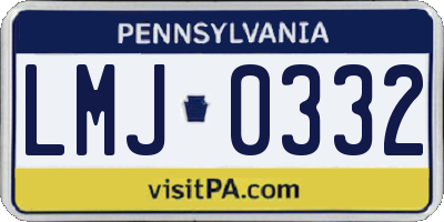 PA license plate LMJ0332