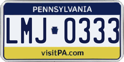 PA license plate LMJ0333