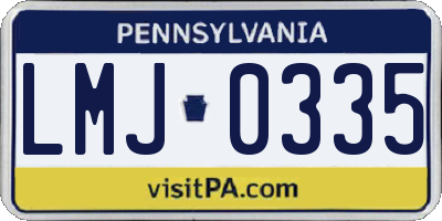 PA license plate LMJ0335