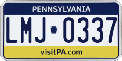PA license plate LMJ0337