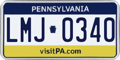 PA license plate LMJ0340