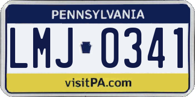 PA license plate LMJ0341