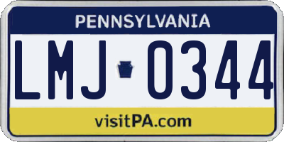 PA license plate LMJ0344