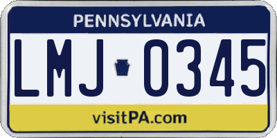 PA license plate LMJ0345