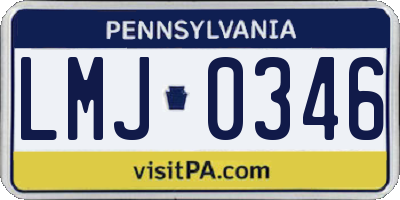 PA license plate LMJ0346