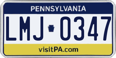 PA license plate LMJ0347