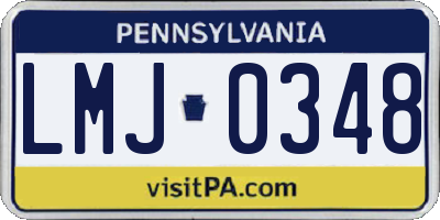PA license plate LMJ0348