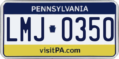 PA license plate LMJ0350