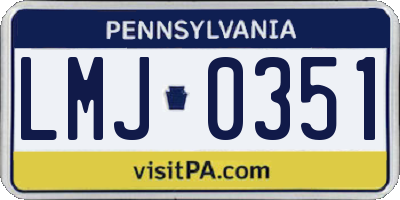 PA license plate LMJ0351