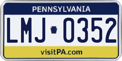 PA license plate LMJ0352