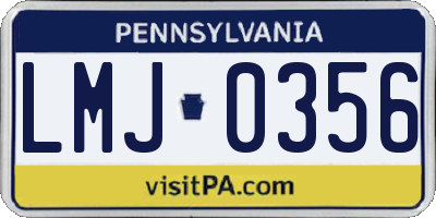 PA license plate LMJ0356