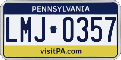 PA license plate LMJ0357