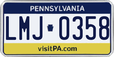 PA license plate LMJ0358
