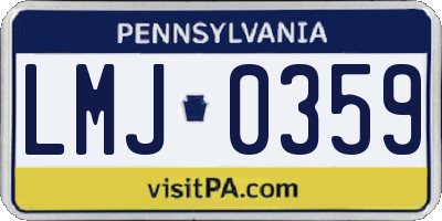 PA license plate LMJ0359