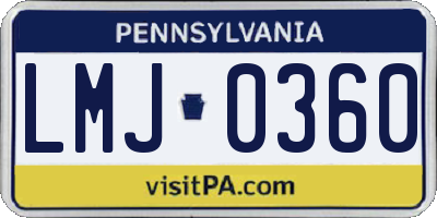 PA license plate LMJ0360