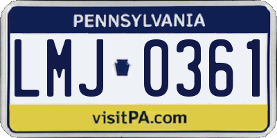PA license plate LMJ0361