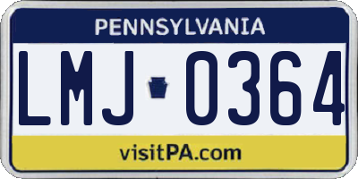 PA license plate LMJ0364