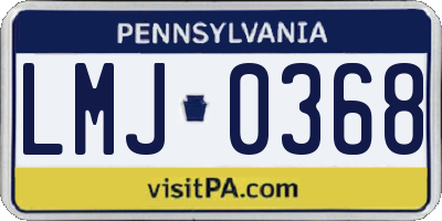 PA license plate LMJ0368