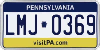 PA license plate LMJ0369