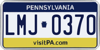 PA license plate LMJ0370